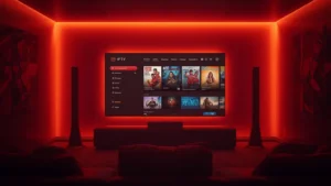 Interface moderne de l'application hot iptv sur écran géant