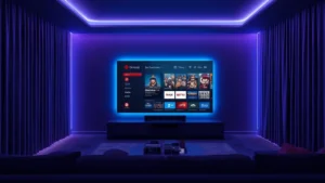 Interface de l'application pure iptv sur une Smart TV