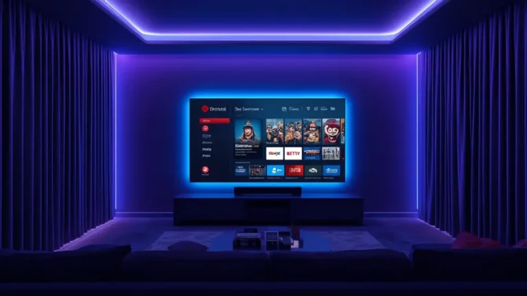 Interface de l'application pure iptv sur une Smart TV